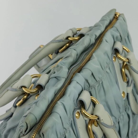 PRADA Hand Bag Nylon 2way Light Blue Auth - Picture 6 of 16